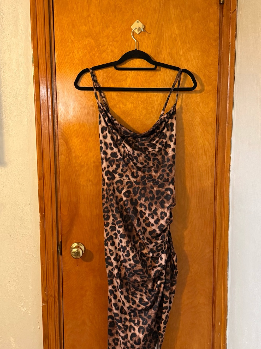 SHEIN Brown Leopard Slip Dress